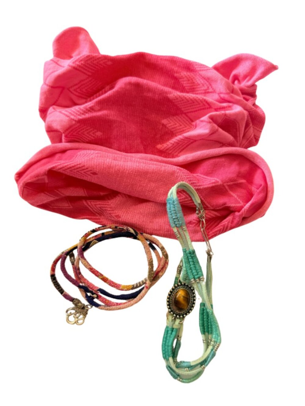 Free People Bundle Boho Hair Accessories Tigers Eye Om Charm Festival Style